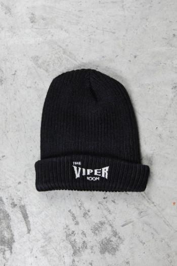 THE VIPER ROOM SPRAY LOGO BEANIE IN VINTAGE BLACK | Lulu Laboratorium